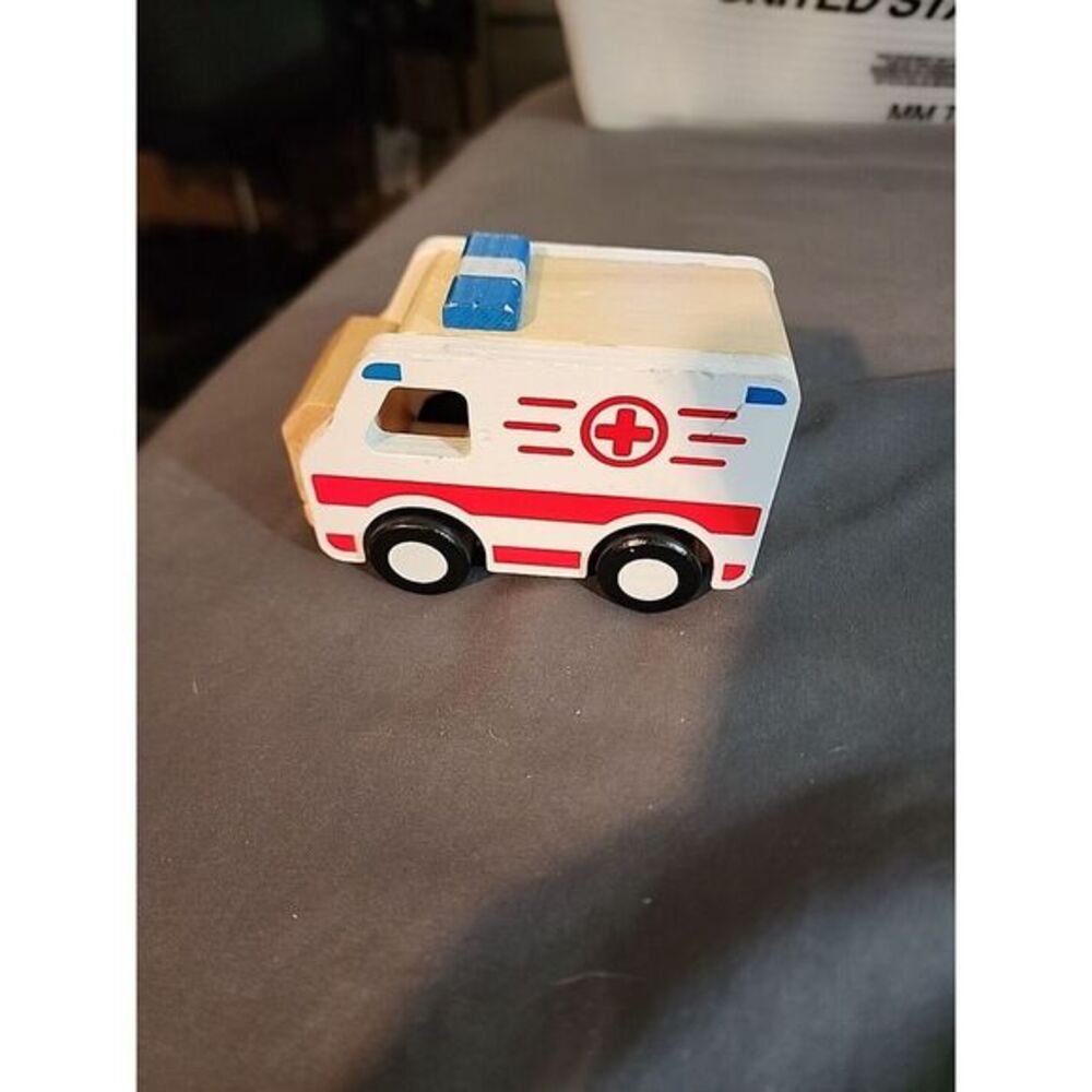 Ambulance Emergency Vehicle Wood Wooden toy car Lakeshore Collectible Collectors